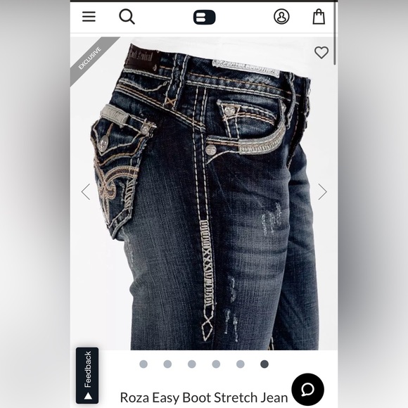 Gently Used Rock Revival (Buckle) Roza Easy Boot Women’s Jeans Waist Size 25x30 - Picture 2 of 16